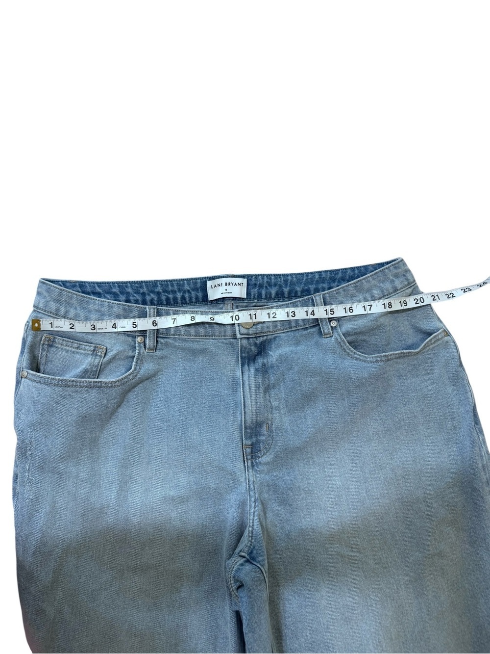 Lane Bryant Light Blue Embroidered Cropped Jeans - Picture 5 of 8